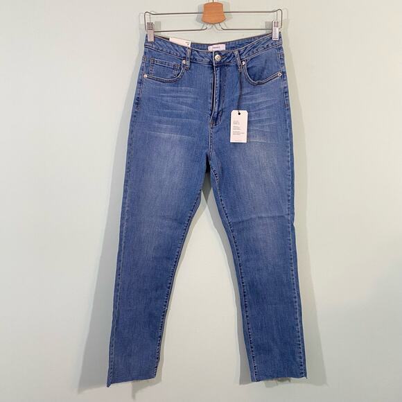 Forever 21 Women's High Rise Raw Hem Mom Jeans Size 31 NWT - Picture 2 of 8